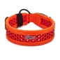 Preview: SOFTY Halsband | Länge: 35-41cm | Breite: 3,8cm | Farbe: orange/rot